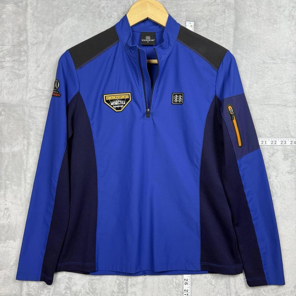 Kolon Sport Antarctica Expedition Half-Zip Pullover Wmns M Blue Black Patch Logo